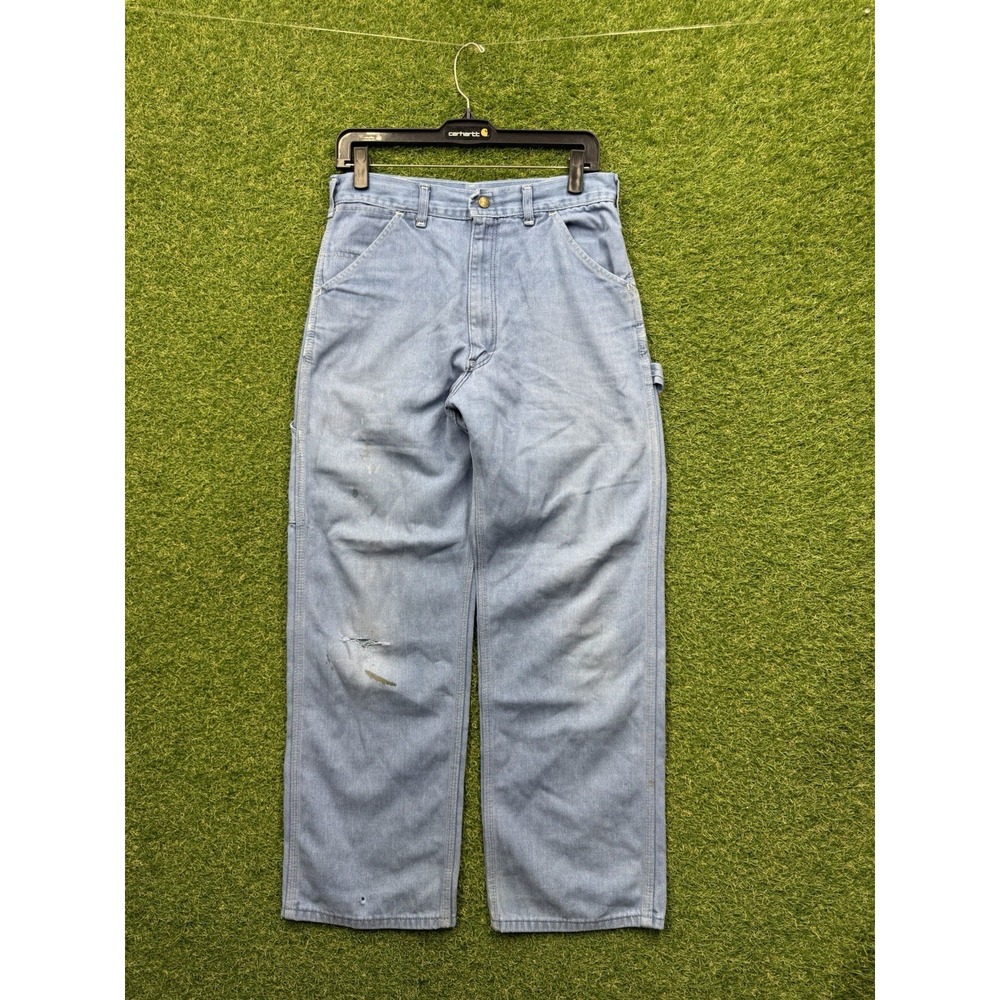 Sears Carpenter Pants Mens 28x30 Blue Vintage Straight Leg 60s Work Wear Jeans
